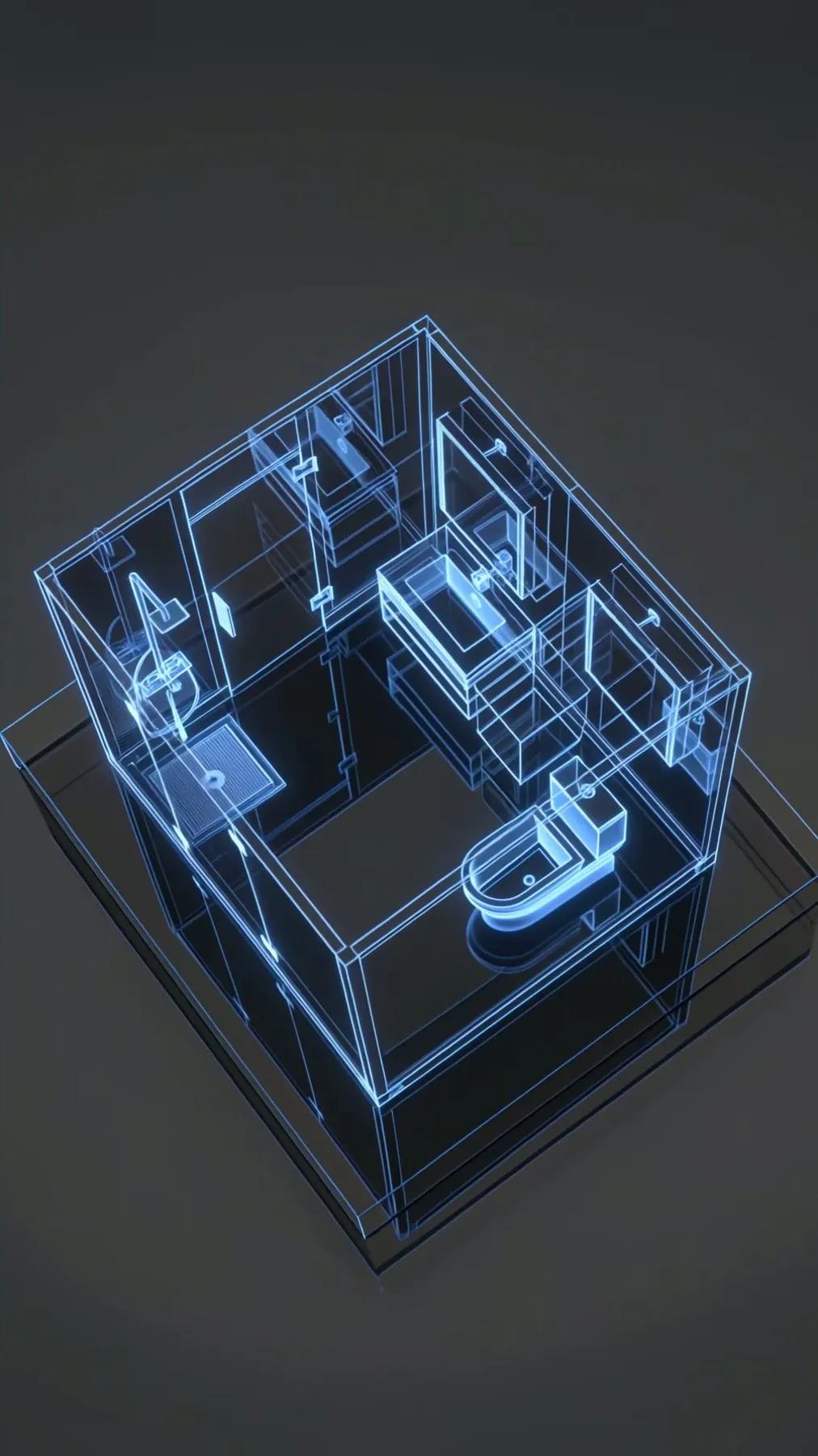 Architectural blueprint wireframe animation
